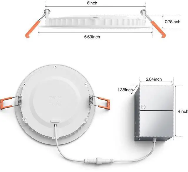 Main image of Hue 609370 White and Color Ambiance 6 inch Downlight Recessed Light