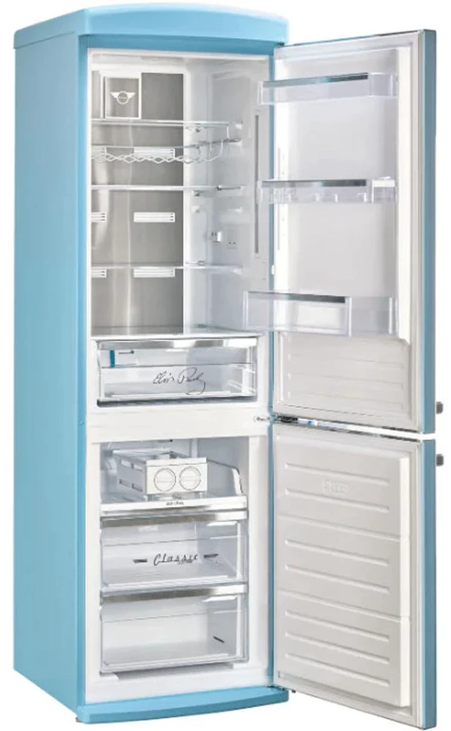 Alt view image 4 of 7 - UNIQUE UGP340LEAC 12 Cu. Ft. Elvis Blue Counter-Depth Retro Bottom Freezer Refrigerator