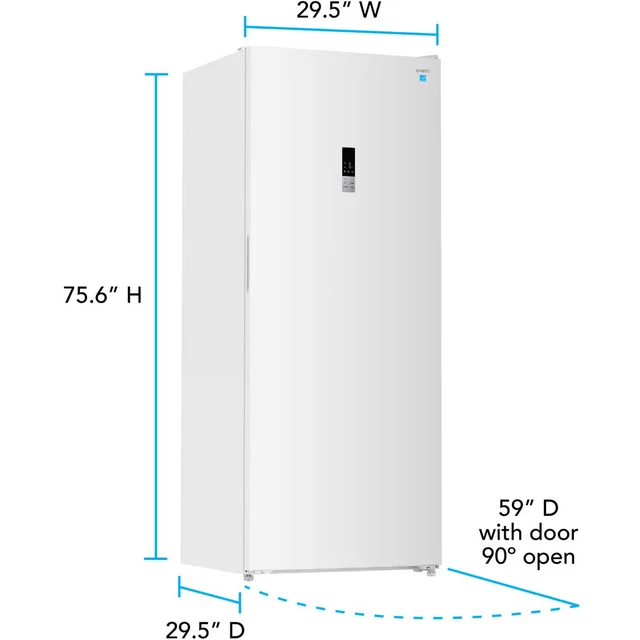 Alt view image 2 of 7 - Avanti AV230VFLJM0W 23 Cu. Ft. White Convertible Upright Garage Ready Refrigerator / Freezer