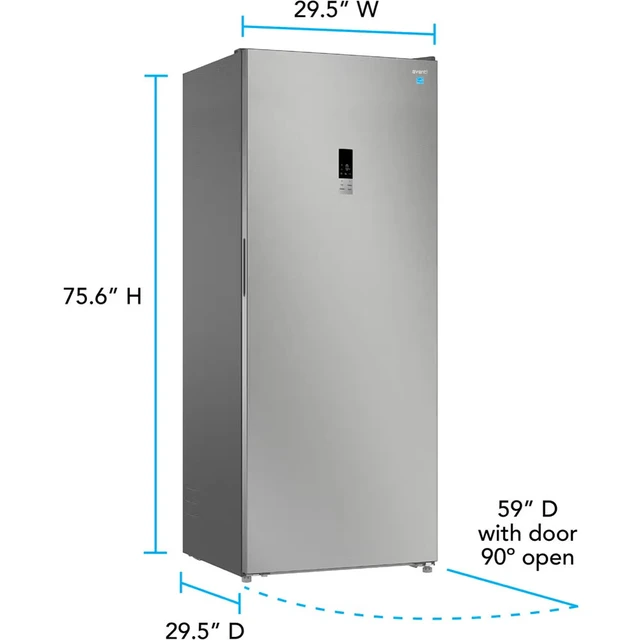 Alt view image 2 of 7 - Avanti AV230VFLJM0S 23 Cu. Ft. Stainless Convertible Upright Garage Ready Refrigerator / Freezer