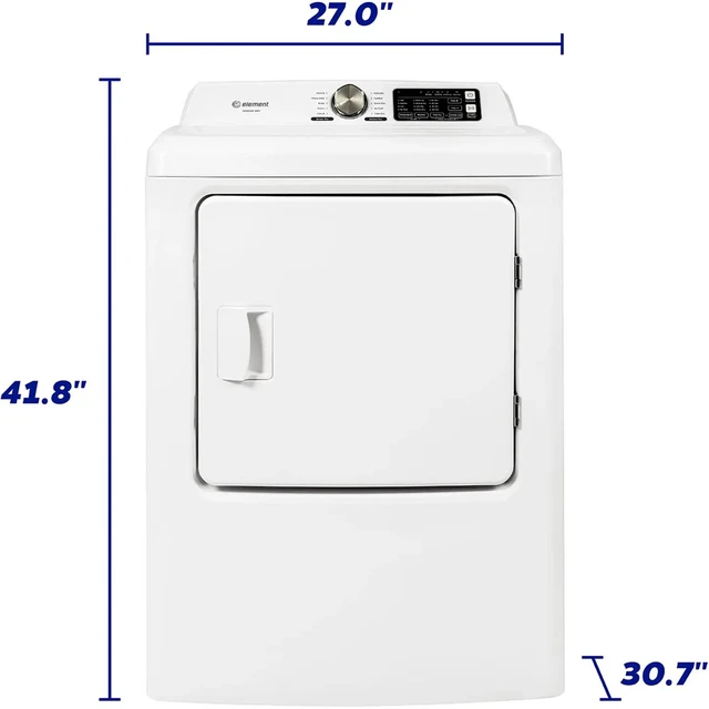 Alt view image 3 of 6 - Element ETD7027ECW 7 Cu. Ft. White Top Load Electric Dryer