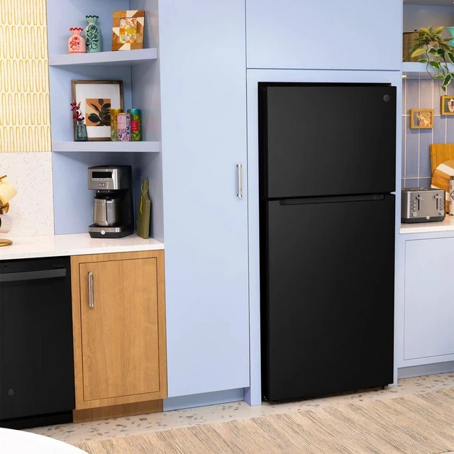 Alt view image 4 of 6 - GE GPS21KGZBB 21 Cu. Ft. Black Garage Ready Top Freezer Refrigerator