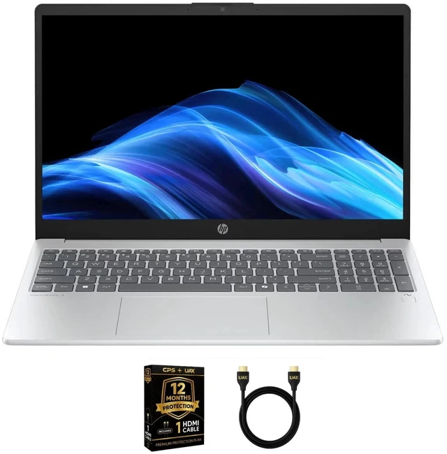Main image of HP OmniBook 15.6" Touchscreen Laptop AMD Ryzen 5 340, 16GB RAM, 512GB SSD, Windows 11, Bundle