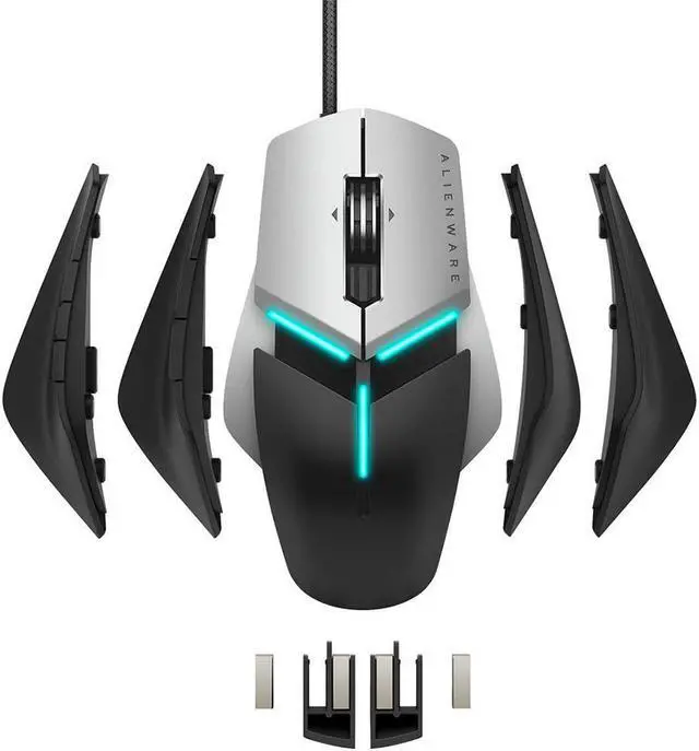 Alt view image 9 of 20 - Dell Alienware Elite Gaming Mouse: AW958 - Optical - Black, Gray - 12000 dpi - Scroll Wheel - 13 Button(s)