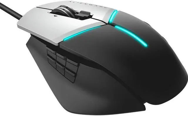 Alt view image 7 of 20 - Dell Alienware Elite Gaming Mouse: AW958 - Optical - Black, Gray - 12000 dpi - Scroll Wheel - 13 Button(s)