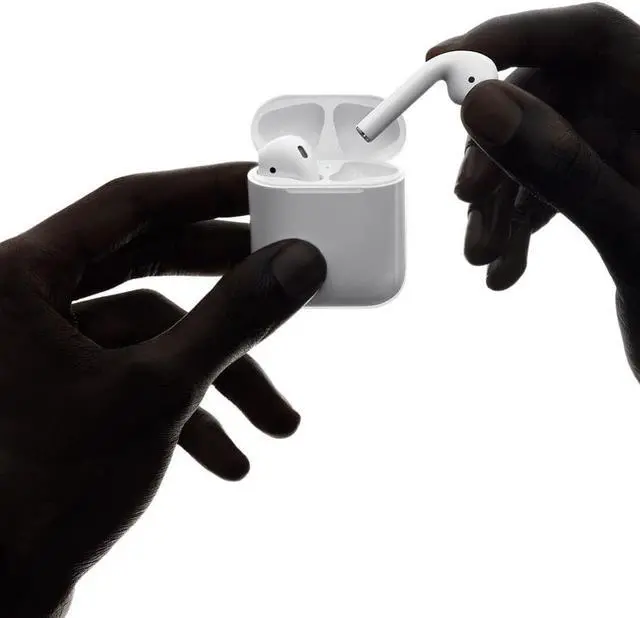 Alt view image 6 of 13 - Apple MMEF2 AirPods Wireless Bluetooth Headphones