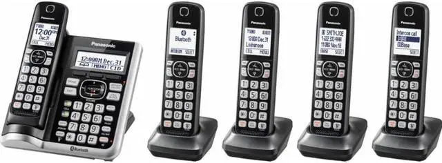 Alt view image 8 of 19 - Panasonic KXTGF575 Link2Cell Bluetooth Cordless Phone - 5 Handsets