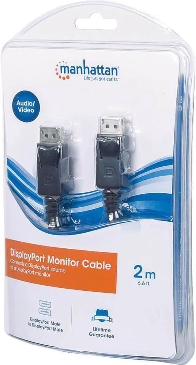 Alt view image 3 of 10 - manhattan 6.6 ft. DisplayPort Monitor Cable