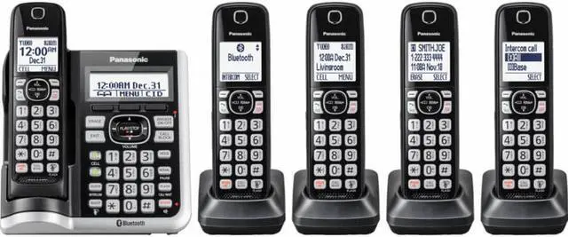 Alt view image 7 of 19 - Panasonic KXTGF575 Link2Cell Bluetooth Cordless Phone - 5 Handsets
