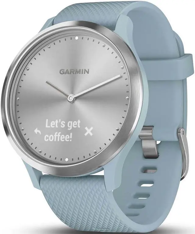 Alt view image 2 of 5 - Garmin USA 010-01850-18 Vivomove HR SPort Watch - Silver with Seam Foam Silicone