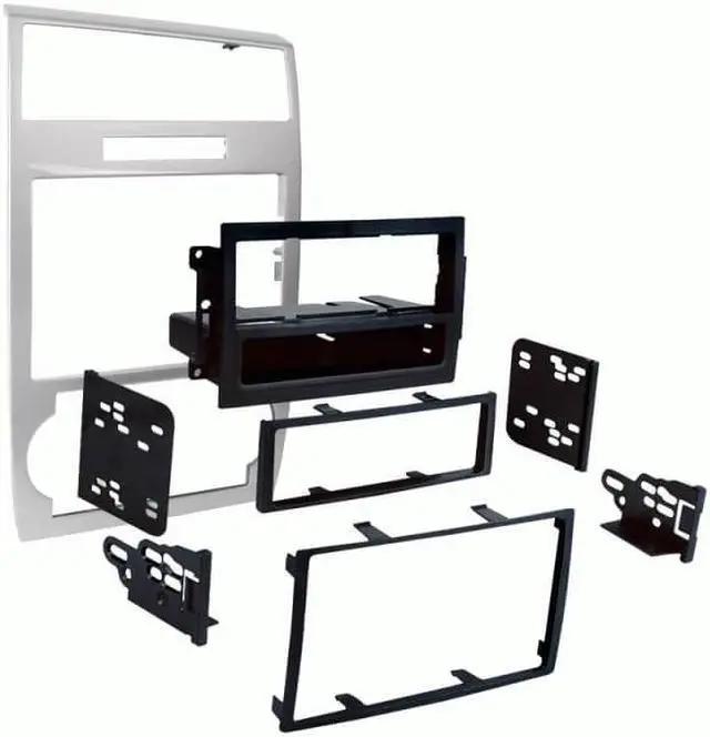 Alt view image 3 of 5 - Metra 99-6519S Silver Single/Double DIN Dash Kit for 05-07 Dodge Charger/Magnum