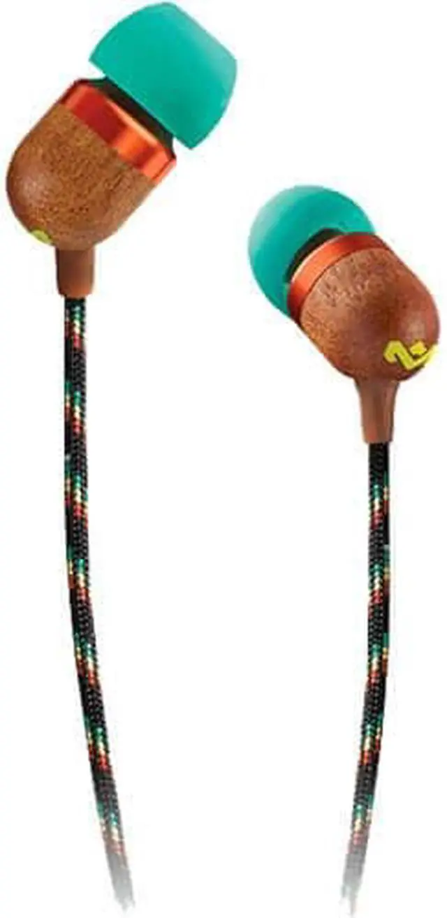 Alt view image 11 of 13 - House Of Marley Smile Jamaica In-Ear Wired Headphones with Mic, Rasta, EM-JE041-RA