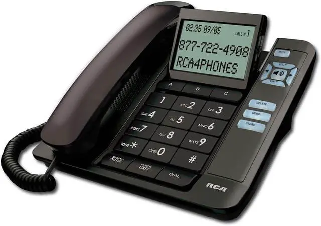 Alt view image 8 of 8 - RCA 1113-1BKGA 1-Handset Landline Telephone