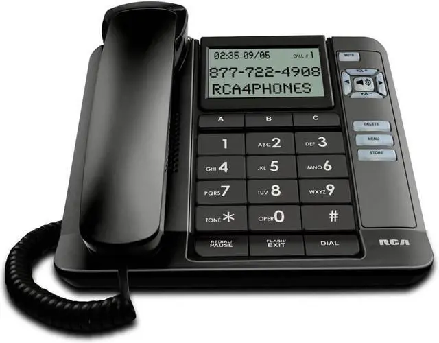 Alt view image 7 of 8 - RCA 1113-1BKGA 1-Handset Landline Telephone