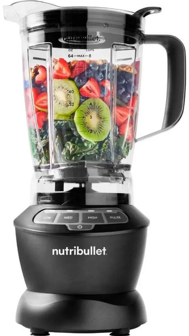 Alt view image 2 of 7 - NutriBullet NBF50400 4 Speed Full Size Blender - 1200 Watt - 640z - Dark gray