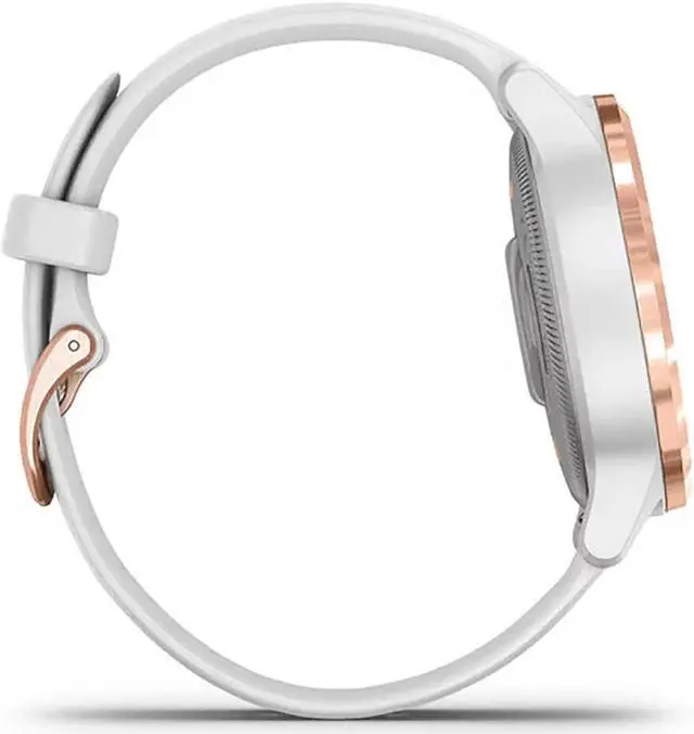 Alt view image 4 of 20 - Garmin vivoactive 4S Smartwatch (40mm, Rose Gold Stainless Steel Bezel/White Case, Silicone Band)
