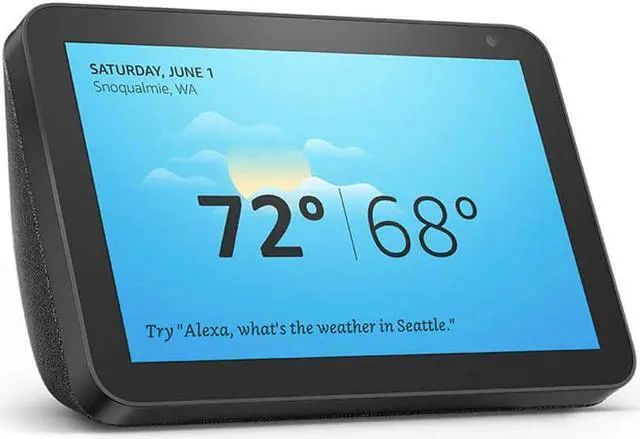 Alt view image 10 of 20 - Amazon Echo Show 8 Smart Speaker with Alexa 8" HD Smart Display - Black