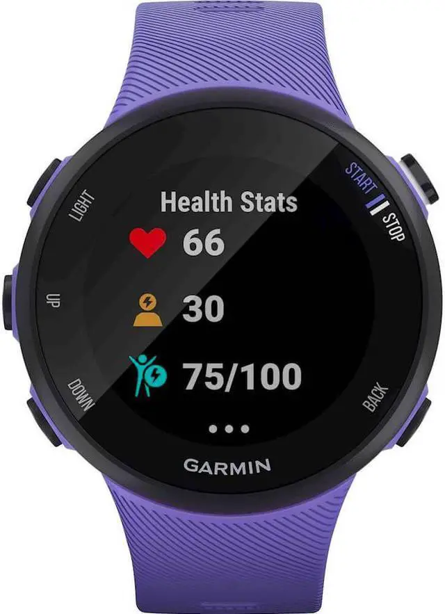 Alt view image 11 of 20 - Garmin Forerunner 45s, 39MM Easy-to-Use GPS Running Watch with Garmin Coach Free Training Plan Support (Purple)