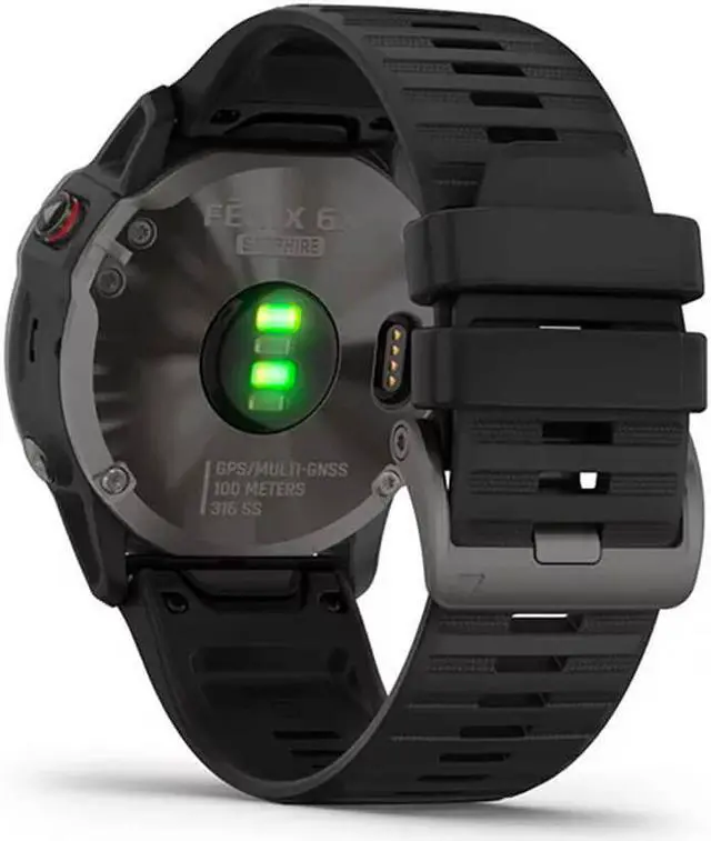 Alt view image 15 of 20 - Garmin Fenix 6X Sapphire, Premium Multisport GPS Watch,  -Carbon Gray DLC with Black Band-  (010-02157-10)