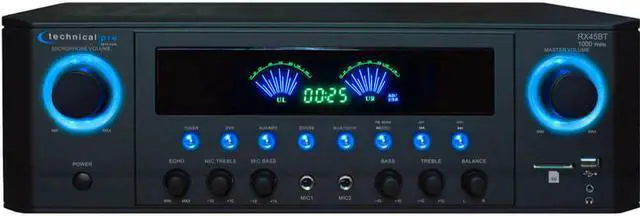 Main image of Technical Pro RX45BT Home Theater Receiver, Bluetooth USB/SD+1000w Amplifier Amp