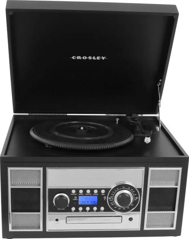 Alt view image 5 of 20 - Crosley Radio CR2413A-BK Memory Master II CD Recorder/USB (Black)