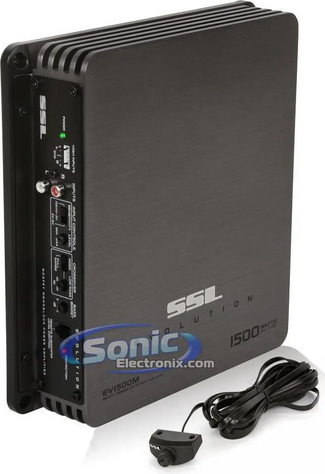 Alt view image 7 of 9 - Sound Storm Laboratories EV1500M 1,500-Watt Monoblock Amplifier with High/Low Crossover Remote Subwoofer Level Control