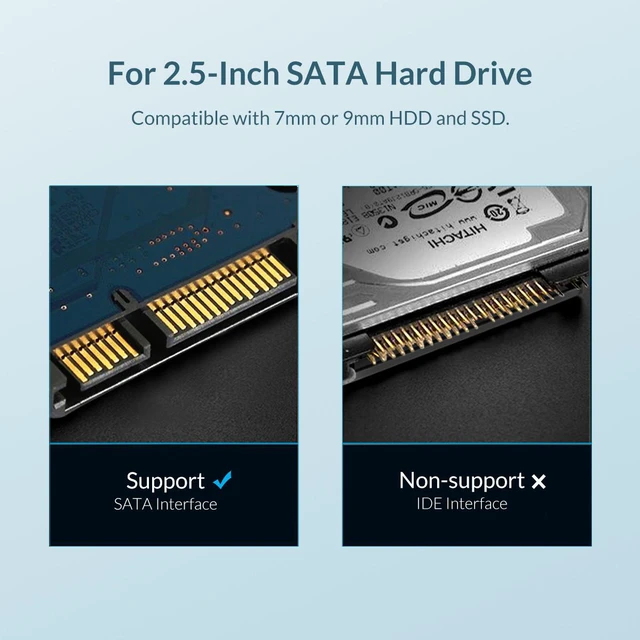 Alt view image 6 of 7 - ORICO 2.5" Hard Drive Caddy HDD Cage SSD Disk Caddy Hard Disk Aluminum Support 2TB Hard Disk Drive Box Enclosure with 6Gbps HDD Case Bay