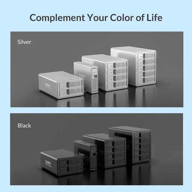 Alt view image 2 of 7 - ORICO 4 Bay 3.5 Inch SATA USB 3.0 External Hard Drive Enclosure Case HDD Docking Station for 3.5:HDD SSD Desktop Laptop PC Aluminum Support 4 x 16TB Max [Without RAID Function] -Black