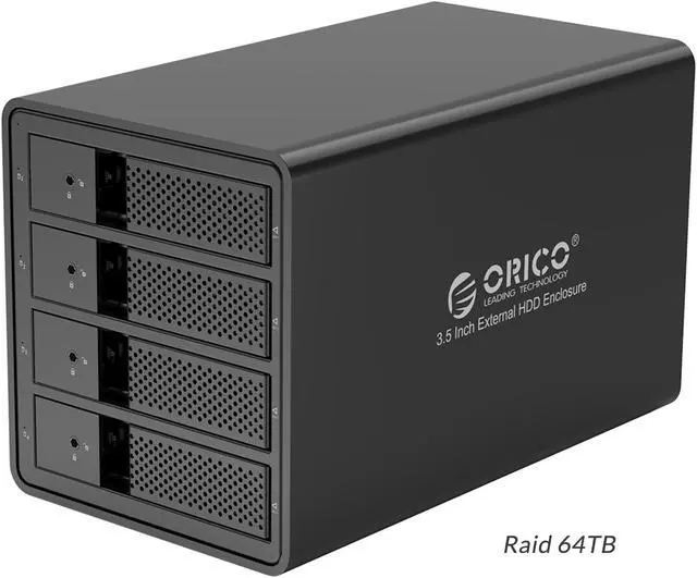 Main image of [with RAID Function] ORICO Aluminum  4 bay 3.5 inch USB3.0 to SATA HDD Docking Station Enclosure  Support RAID 0/ 1/ 3/ 5/ 10/ Combine/ Clear Mode [Support UASP and 16TB Drive Max] -Black