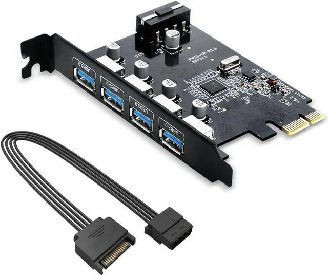 Main image of ORICO 4 Port USB3.0 PCI-Express Card 15-Pin Power Connector Speed Up to 5.0 Gbps PCI-Express Expansion Card USB 3.0 HUB for Windows XP/7/8/Vista