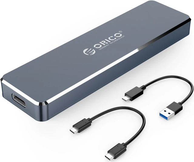 Main image of ORICO (PCM2-C3-GY) Aluminum M.2 NVMe SSD Enclosure 10Gbps Support UASP Protocol USB3.1 Gen2 Type-C Mini SSD Case Clip/Push-open Type With Type-C to C Cable