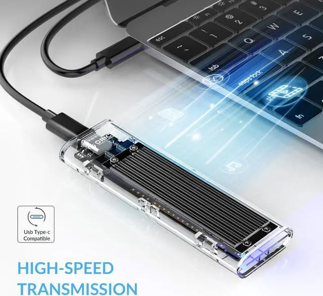 Alt view image 6 of 7 - ORICO PSSD 512GB M.2 NVME 2280 SSD With ORICO Transparent SSD Enclosure M Key USB3.1 Gen2 10Gbps, Replace for 512GB M.2 NVME Portable SSD