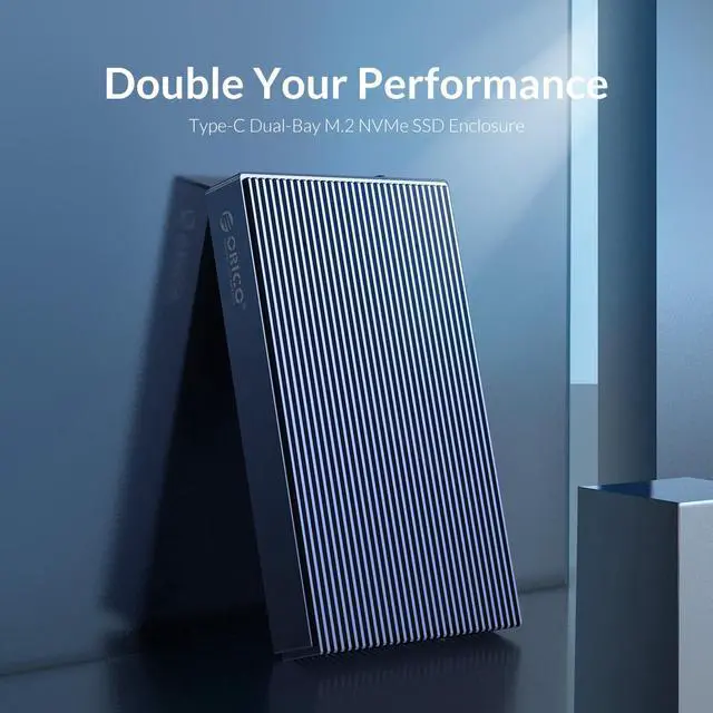 Alt view image 5 of 7 - ORICO Dual Bay M.2 NVMe SSD Enclosure Aluminum USB 3.1 Gen 2 10Gbps M.2 Type-C SSD Docking Station for M Key & M/B Key NVME PCIe SSD Solid State Drive Reader - M2P2J-C3