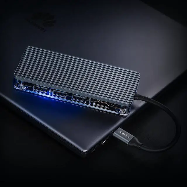 Alt view image 5 of 7 - ORICO 6-in-1 USB Type C to 4K HDMI-Compatible Adapter Docking Station, 3 USB 3.0 Ports, 1x 4K HDMI-Compatible and SD/ Micro SD Card Reader Combo, Up to 5Gbps,Plug and Play