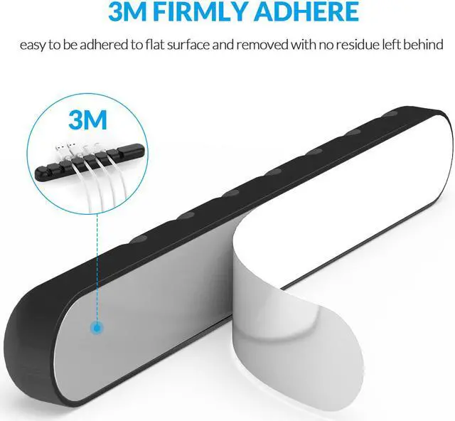 Alt view image 3 of 7 - ORICO Multipurpose Charger Cable Clip Desktop Cable Management System Wire Storage Silicon Charger Cable Holder Clips for USB Cable, Mouse Cable