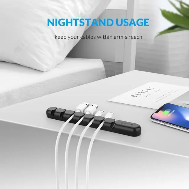 Alt view image 6 of 7 - ORICO Multipurpose Charger Cable Clip Desktop Cable Management System Wire Storage Silicon Charger Cable Holder Clips for USB Cable, Mouse Cable
