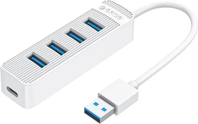 Main image of ORICO 4 Port USB 3.0 HUB With Type C Power Supply Port For PC Laptop Computer Accessories ABS USB Splitter USB3.0 OTG Adapter Up To 5Gbps, Plug and Play, For iMac, MacBook Air, PC, Laptops