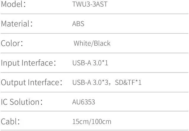 Alt view image 7 of 7 - 5-in-1 USB 3.0 Card Reader, ORICO 3 Port USB 3.0 HUB With 1 SD/TF Card Reader For PC Laptop Computer Accessories ABS USB Splitter USB3.0 OTG Adapter