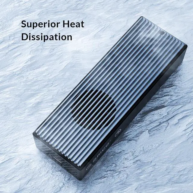 Alt view image 4 of 7 - ORICO 20Gbps M.2 NVMe SSD Enclosure Adapter, USB3.2 Gen2 X2 Type-C to NVMe PCI-E M-Key Solid State Drive Built-in Fan Aluminum External Case for SSD Size 2230/2242/2260/2280(M2PVC3-G20, Grey)