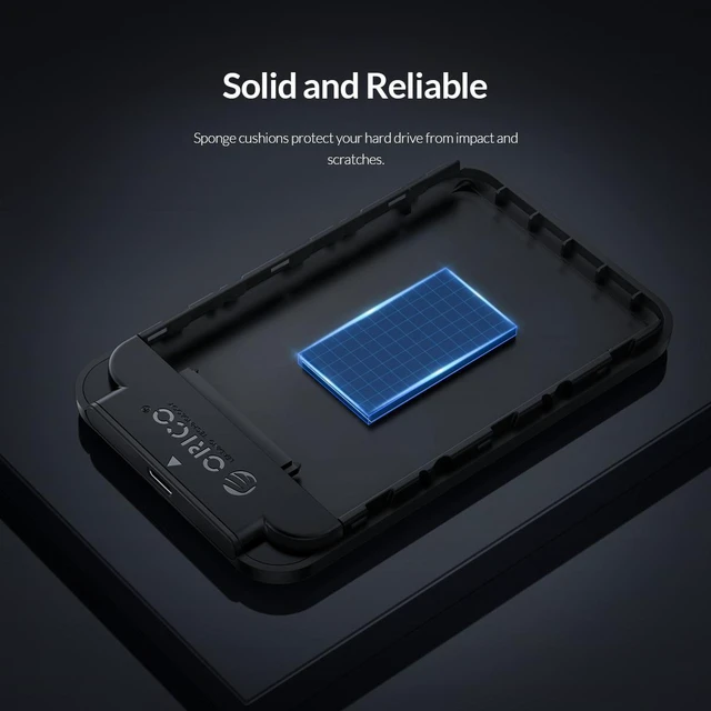 Alt view image 6 of 7 - ORICO 4TB 2.5 Inch USB 3.0 to SATA 3.0 External Hard Drive Enclosure 5Gbps Case Support UASP Protocol SATA III Tool Free (2520C3)