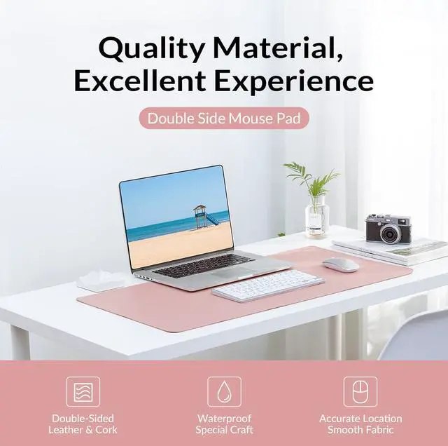 Alt view image 3 of 7 - ORICO Mouse Pads Double-side Ultra Thin Large Gaming Mousepad Waterproof PU Leather Office Desk Pad For Home Game