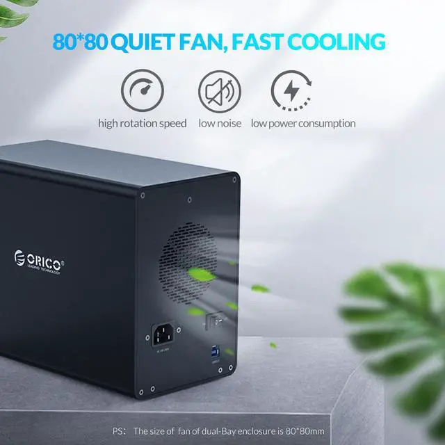 Alt view image 4 of 7 - ORICO Aluminum 5 Bay USB 3.0 to SATA External Hard Drive Enclosure Support 80TB for 2.5/3.5 inch HDD SSD Multi-Bay Hard Drive Case for Enterprise Data Storage Built-in 150W Power No Raid