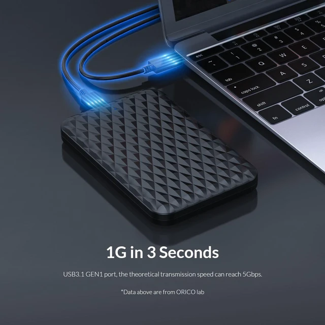 Alt view image 5 of 7 - ORICO 4TB 2.5 Inch USB 3.0 to SATA 3.0 External Hard Drive Enclosure 5Gbps Case Support UASP Protocol SATA III Tool Free (2520C3)