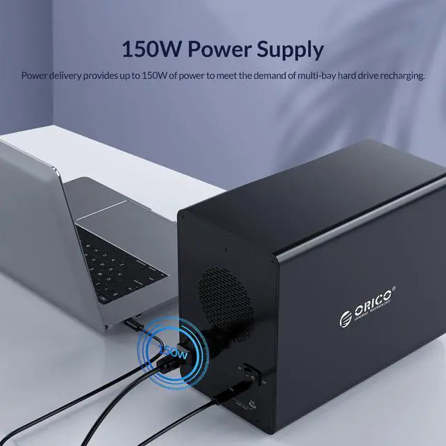 Alt view image 3 of 7 - ORICO 4 Bay Daisy Chain Hard Drive Enclosure Aluminum USB3.1 Gen2 10Gbps Type-C Hard Drive Docking Station for 2.5/3.5 HDD SSD Support Storage Expansion Up to 192 TB for Data Storage