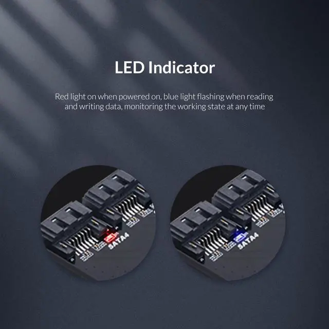 Alt view image 5 of 7 - ORICO 5 Ports PCI-E to SATA 3.0 Card, PCI Express PCI-e Expansion Card, PCI-E X4 X8 X16 to SATA3.0 Controller Expansion Board, for Windows 7/8/XP/10, Support 6Gbps Transmission
