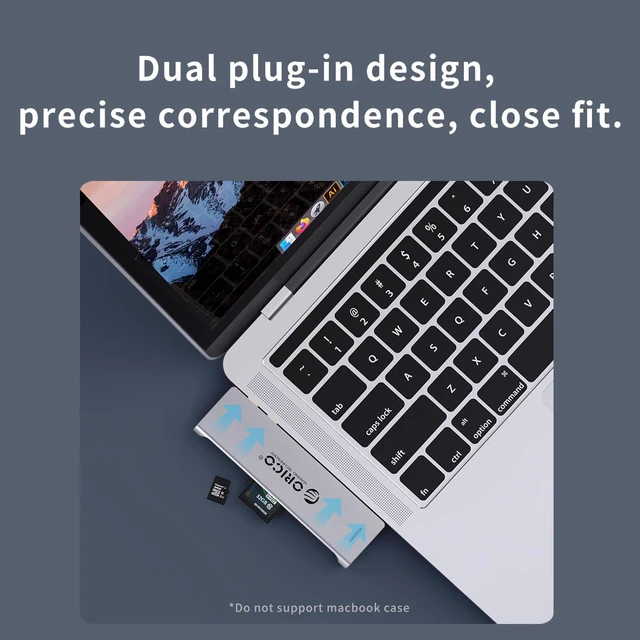 Alt view image 7 of 7 - ORICO USB C Hub, 6-in-1 Type-C to SD TF Card Reader, With 100W Power Delivery Type C Charging Port, 3 USB 3.0 Ports Adapter Compatible for MacBook and Other USB C Laptops