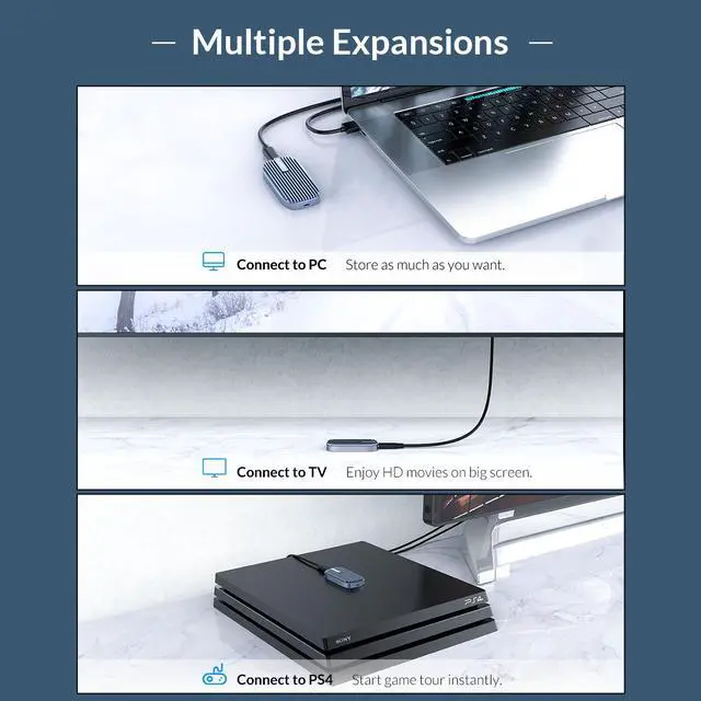 Alt view image 5 of 7 - ORICO CN210 Type-C Mini Portable SSD 240GB, 520M/S External Solid State Drive M.2 SATA NGFF USB C External SSD Hard Drives