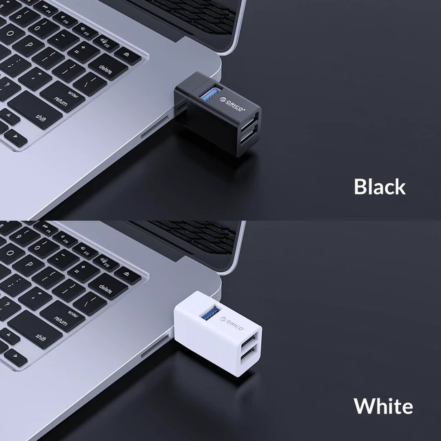 Alt view image 2 of 7 - ORICO USB 3.0 HUB Splitter 3-port High Speed Expanded MINI In-Line Hub Laptop Extender for Desktop Laptop