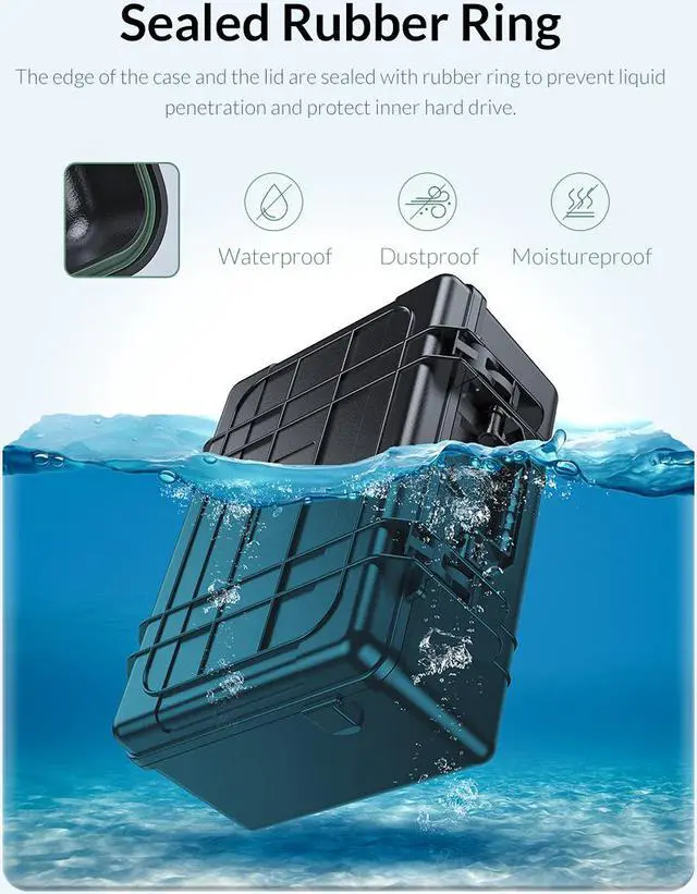 Alt view image 4 of 7 - ORICO 20-Bay 3.5 inch Hard Drive Box Multi-Protection Case 15.7 x 14.1 x 5.1 Inch  Waterproof Storage Carrying Box HDD Storage Case  Anti-Static Shock Moisture Proof for WD/Seagate/Toshiba