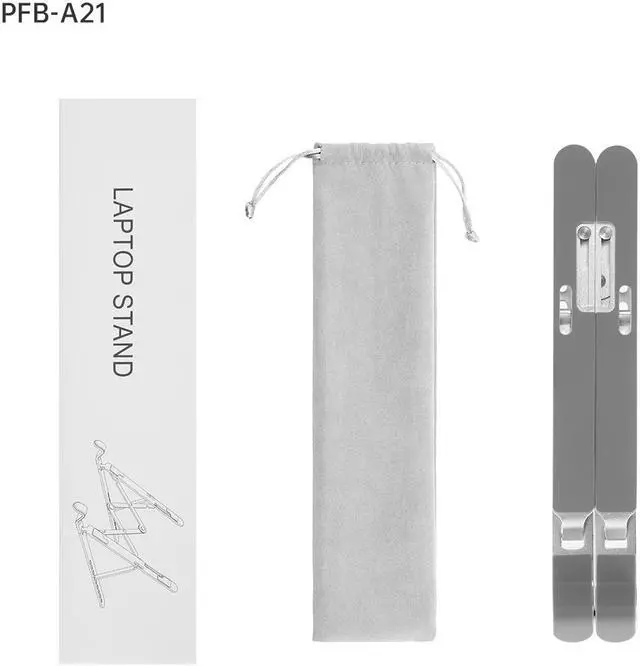 Alt view image 7 of 7 - Aluminum Laptop Stand for Desk Adjustable Height Angle Swivel Laptop Riser, ORICO Foldable Computer Stands Portable Laptop Holder,  7 Angles for 10-17 Inch Laptops/MacBook